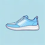 blue sneakers with white soles and laces image